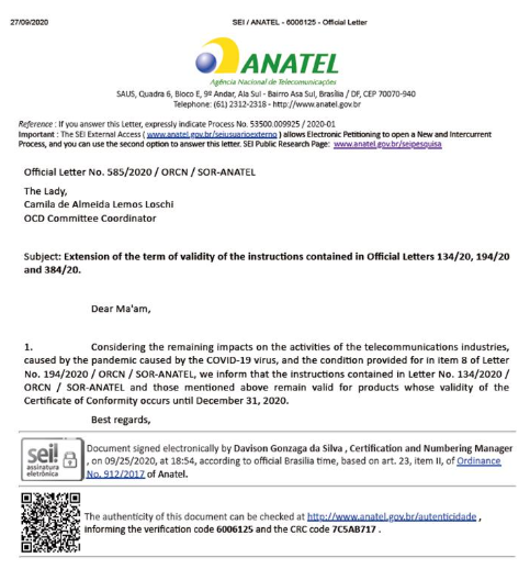 巴西ANATEL認(rèn)證-證書更新簡化流程延長-微測檢測